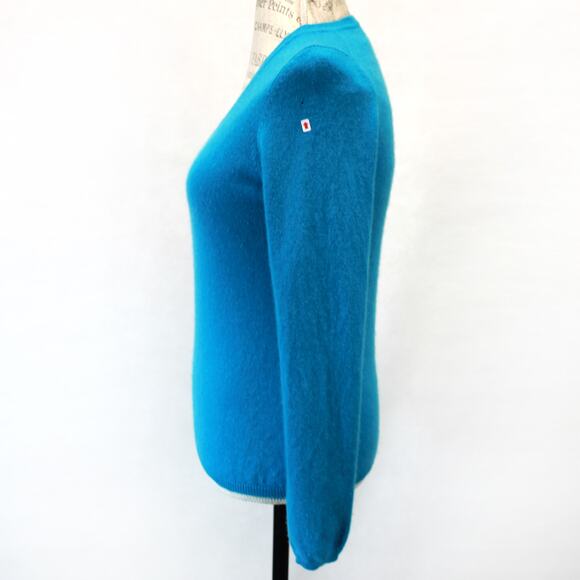 Macy's Charter Club 2-Ply 100% Cashmere Blue Pullover Sweater Petite Medium - Picture 8 of 10